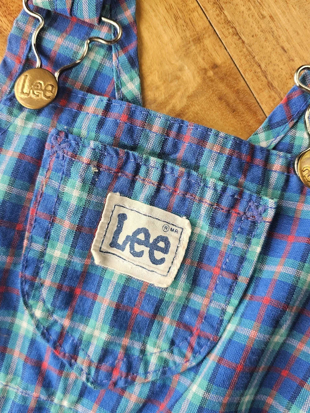 Vintage Lee Plaid Overalls 70s/80s Size 2T - Picture 3 of 7